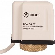 Термоэлектрический привод STOUT нормально-открытый 230В M30x1.5